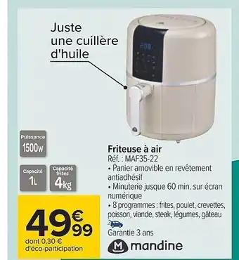 Carrefour Friteuse à air mandine offre