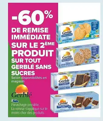 Carrefour Gerblé sans sucres offre