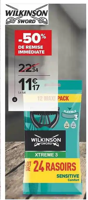 Carrefour Wilkinson sword offre