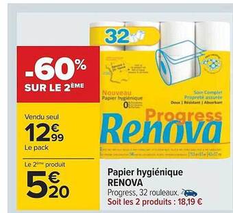 Carrefour Papier hygiénique renova offre