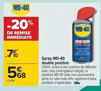 Carrefour Spray wd-40 double position offre