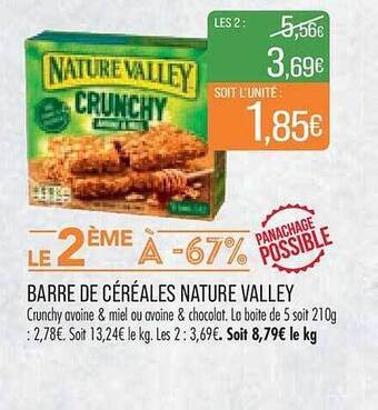 Match Barre de céréales nature valley offre