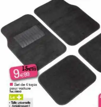 Kandy Set de 4 tapis pour voiture offre