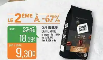 Match Café en grain carte noire offre