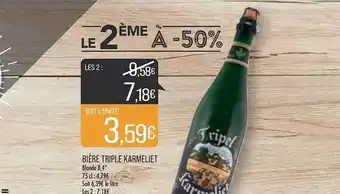 Match Bière triple karmeliet offre