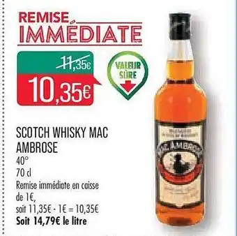 Match Scotch whisky mac ambrose offre