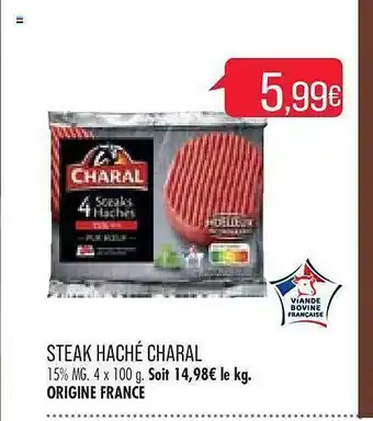 Match Steak haché charal offre
