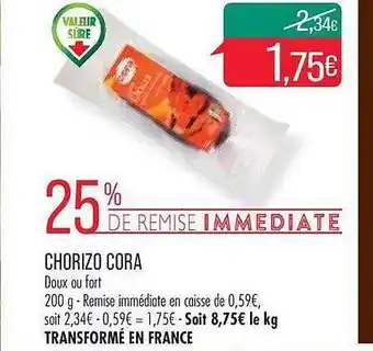 Match Chorizo cora offre