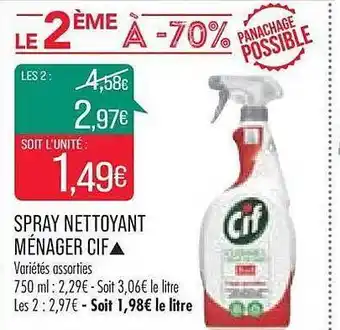 Match Spray nettoyant ménager cif offre