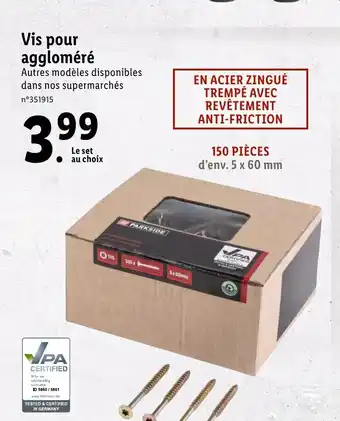 Lidl Vis Pour Aggloméré offre