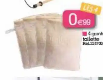 Kandy 4 gants de toilette offre