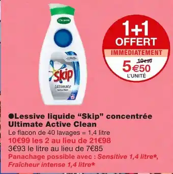 Monoprix Lessive liquide Skip concentrée offre