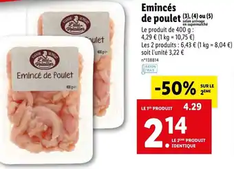 Lidl Emincés De Poulet offre