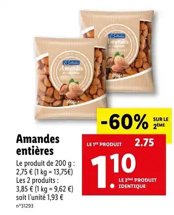 Lidl Amandes Entières offre