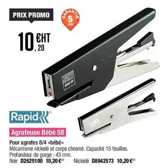 Plein ciel Agrafeuse bébé 58 rapid offre