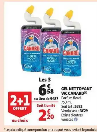 Auchan Gel nettoyant wc canard offre