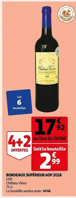 Auchan Bordeaux supérieur aop 2018 hve château vieira offre