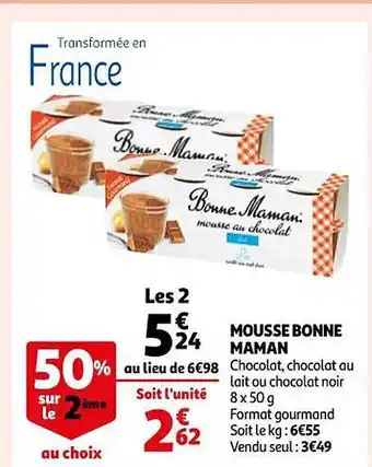 Auchan Mousse bonne maman offre
