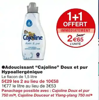 Monoprix Adoucissant Cajoline Doux et pur Hypoallergénique offre
