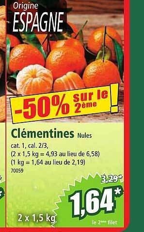 Norma Clémentines nules offre