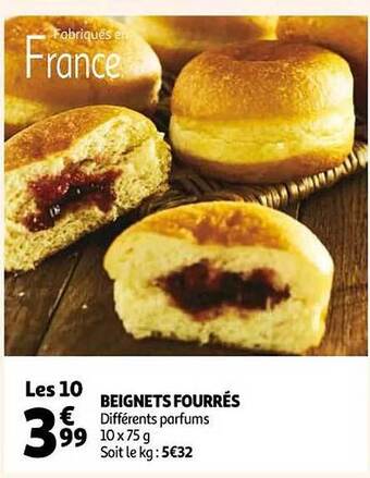 Auchan Beignets fourrés offre