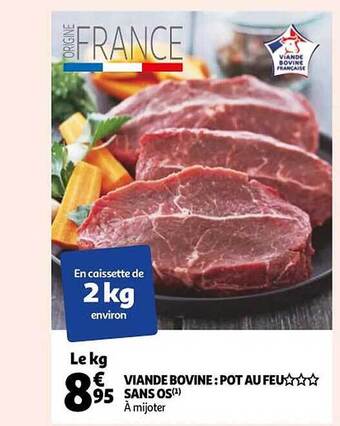 Auchan Viande bovine : pot au feu*** sans os offre