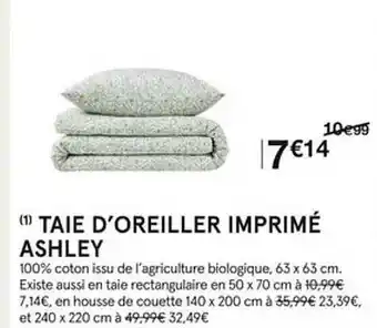 Taie d'oreiller imprimé ashley