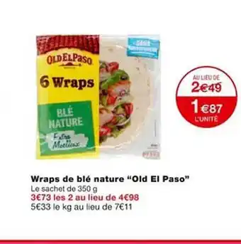Monoprix Wraps de blé nature offre