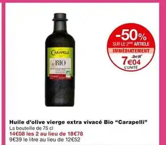 Monoprix Huile d'olive vierge extra vivacé bio offre