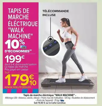 Carrefour Tapis de marche électrique offre