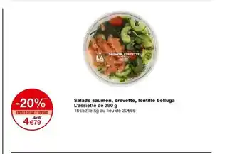 Monoprix Salade saumon, crevette, lentille belluga offre