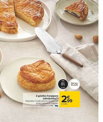 Carrefour 2 galettes frangipane individuelles offre