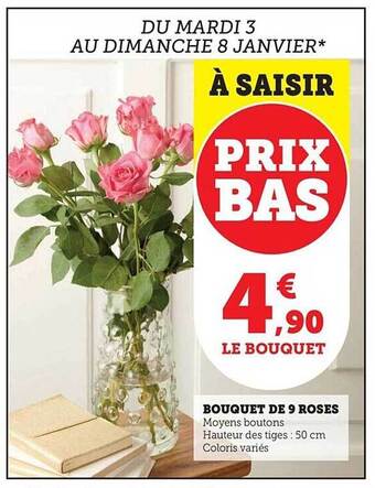 U Express Bouquet de 9 roses offre
