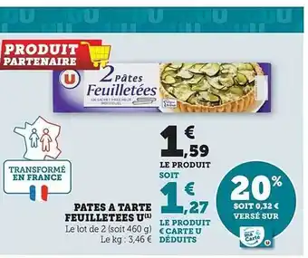 U Express Pâtes à tarte feuilletées u offre