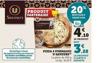 U Express Pizza 4 fromaggi u saveurs offre