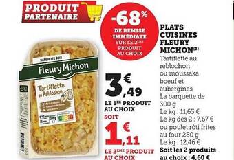 U Express Plats cuisinés fleury michon offre