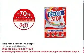 Monoprix Lingettes Décolor Stop offre