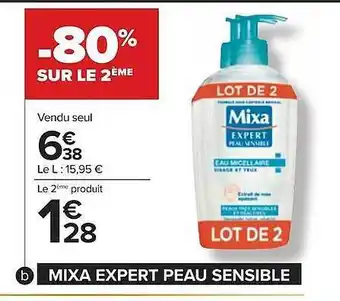 Carrefour Mixa expert peau sensible offre