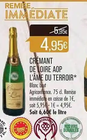 Match Crémant de loire aop l'âme du terroir offre
