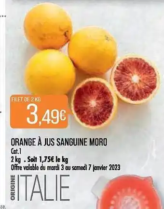 Match Orange à jus sanguine moro offre