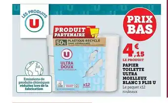 U Express Papier toilette ultra moelleux blanc 3 plis u offre