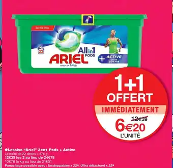 Monoprix Lessive Ariel 3en1 Pods + Active offre