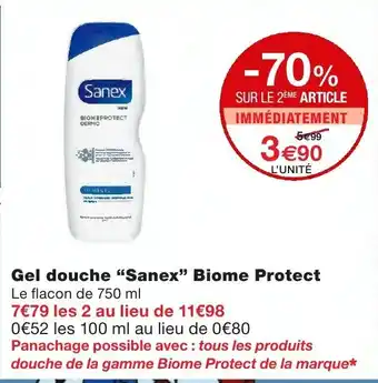 Monoprix Gel douche Sanex Biome Protect offre