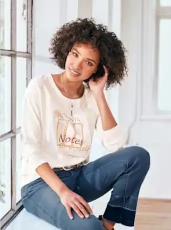 Helline T-shirt imprimé avec pierres brillantes fantaisie offre