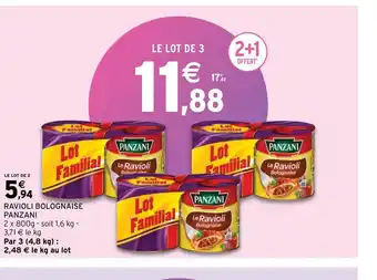 Intermarché Ravioli Bolognaise Panzani offre