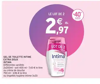 Intermarché Gel de Toilette Intime Extra Doux Intima offre
