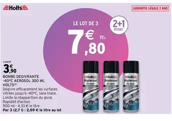 Bombe Degivrante 40°C Aerosol 300ml Holts