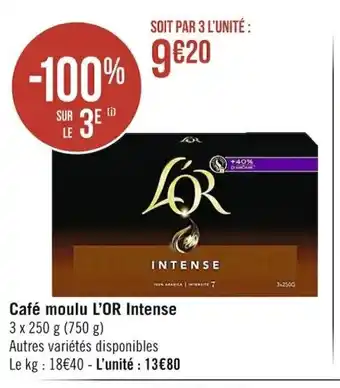 Casino Supermarchés Cafe Moulu l'Or Intense offre