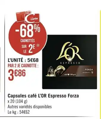 Casino Supermarchés Capsules Cafe l'Or Espresso Forza offre