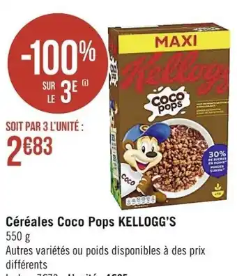 Casino Supermarchés Cereales Coco pops Kellogg's offre